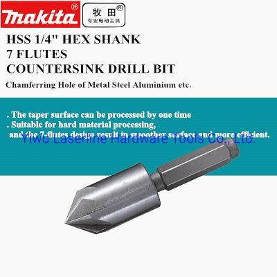 Excellent Performance HSS Countersink Hex Shank Makita Original Drill Bit for Metal Steel Copper Ni Alu Hole Chamfering