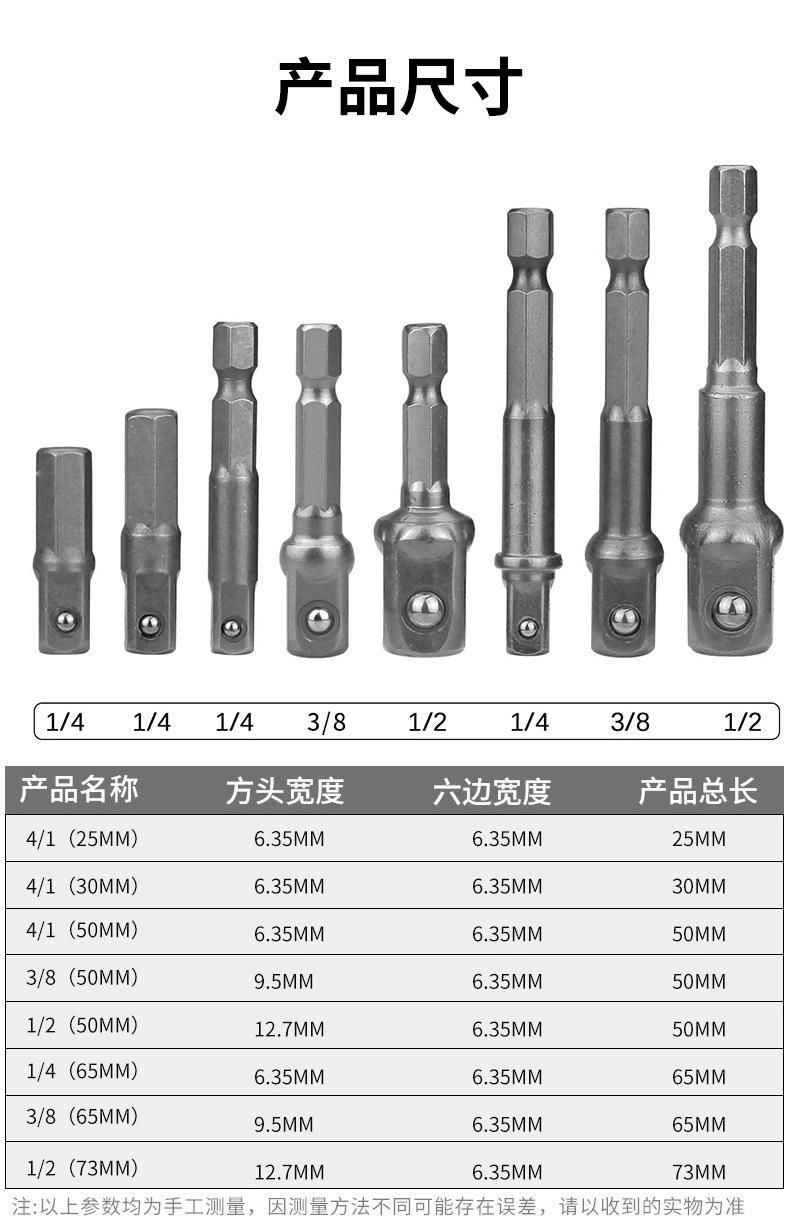 6 and 12 Inch Quick Change Hex Head Woodboring Bit Extension Bar with Hex Shank