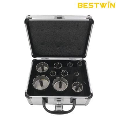 16-55mm 10PCS Tct Hole Saw Kit Stainless Steel Carbide Tip Metal Drill Bit Hole Saw Set