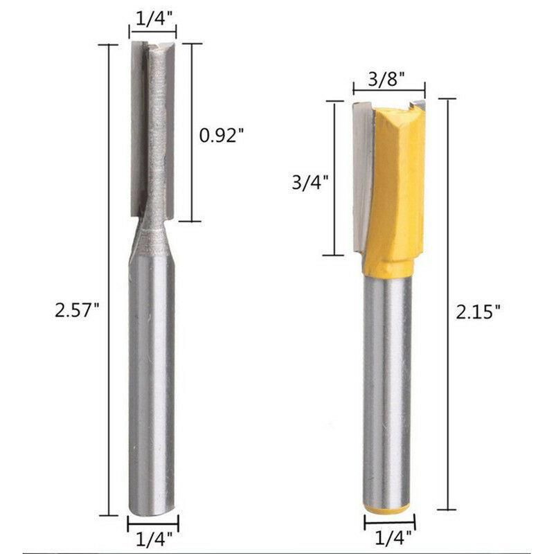 Straight Dado Router Bits Set 1/4 Inch Shank Trimming Cutter for Woodworking