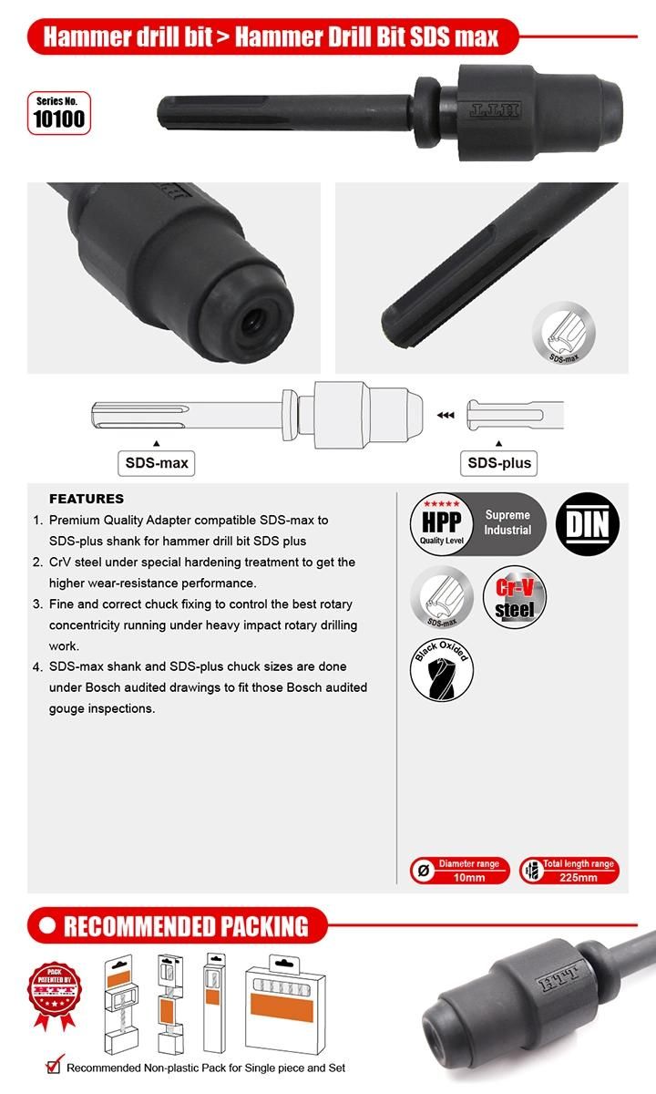 Premium Quality Adapter Compatible SDS-Max to SDS-Plus for Hammer Drill Bit SDS Plus