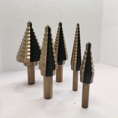 5pack HSS Grooved HSS Titanium Coated Spiral Step Drill Bit