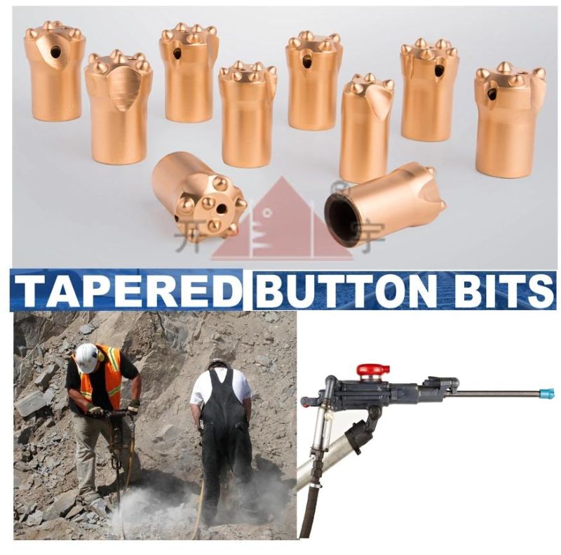 Diameter 38mm 5 Buttons High Quality Tapered 7 11 12 Degree Button Bits for Rock Drilling