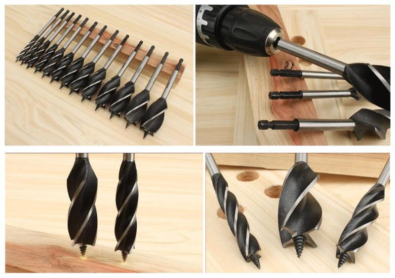 Hex Shank 4 Flutes Auger Wood Drill Bit