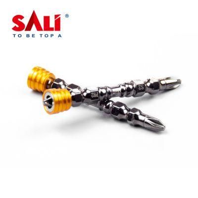 Sali 1/4&prime; &prime; 65mm S2 Aluminium Screwdriver Bits with Magnet Circle