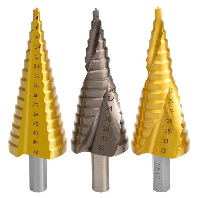 High-Speed Steel Pagoda Drill Bit Multifunctional Conical Metal Hole Opener Containing Cobalt Stepped Spiral Drill Bit Reamer