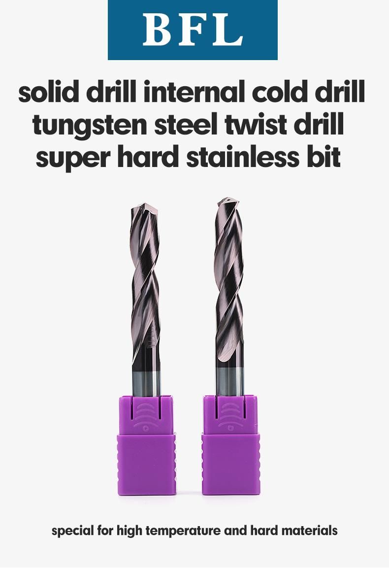 Bfl CNC Drilling Tools Coolant Straight Shank Universal Drills Solid Carbide Twist Drill Bits