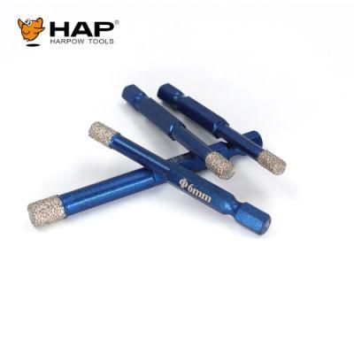Small Hexagon Brazed Diamond Concrete Wall Drilling Core Drill Bit with Cooling Wax
