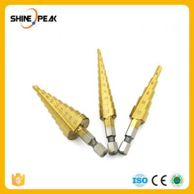 New Pratical 3 PCS HSS Titanium Coated Step Drill Bit 3-12mm 4-12mm 4-20mm High Speed Steel Wood Metal Drilling Hand Tools Set