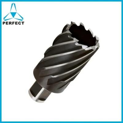 High Speed Steel Plate Drill Bit HSS Annular Broach Hollow Cutter for Metal Use with Weldon Shank