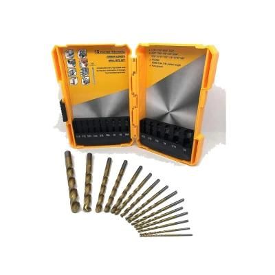 15 PCS HSS Fractional Jobber Length Drill Bits Set