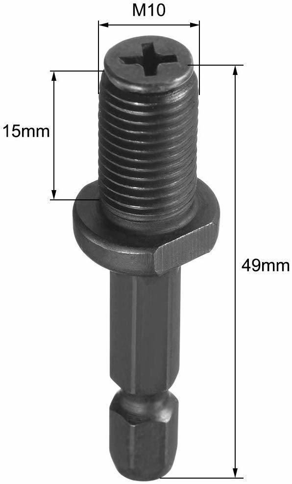 3/8" Drill Chuck Adapter, to 3/8-Inch (M10 X 15mm) Thread Keyless Drill Chuck Adapter Hex Shank for Impact Driver