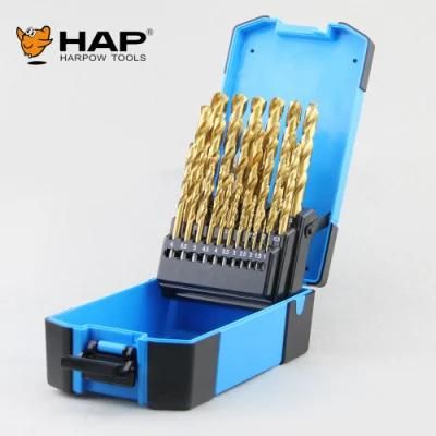 Professional 25PCS Plastic Box Packing HSS Titanium Coated Twist Drill Bit Set