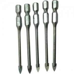 Quick Change Hex Shank Cross Carbide Tip Glass Drill Bit