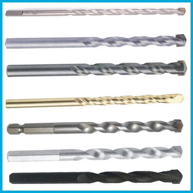 Extra Long Round Shank Sand Blasted R Flute Carbide Tipped Masonry Drill Bit for Concrete Brick Masonry Drilling