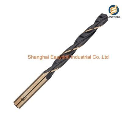 Black and Amber Finish HSS Jobber Drills Rolled Straight Shank HSS Twist Drill Bit for Metal Stainless Steel Aluminium PVC (SED-HTBA)