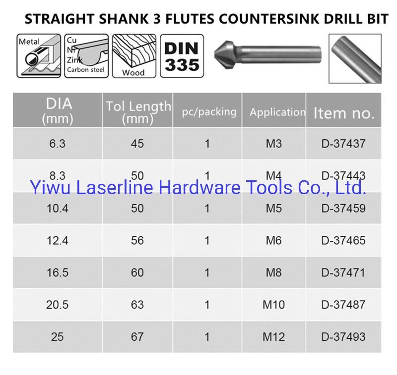 Original Makita HSS Cobalt Round Shank 3 Flutes Countersink Drill Bit for Metal Cu Ni Zn Hole Chamfering