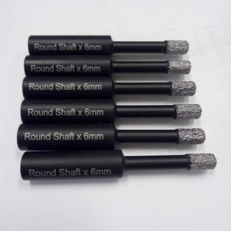 6 mm Vacuum Brazed Diamond Hole Saw Drill Bit Drilling Stone Tiles Round Shank