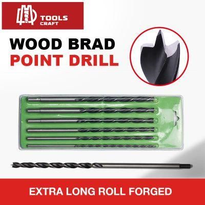 HSS Fully Ground Twin Land Flutes Tin-Coated Wood Brad Point Drill Bit for Wood Drilling