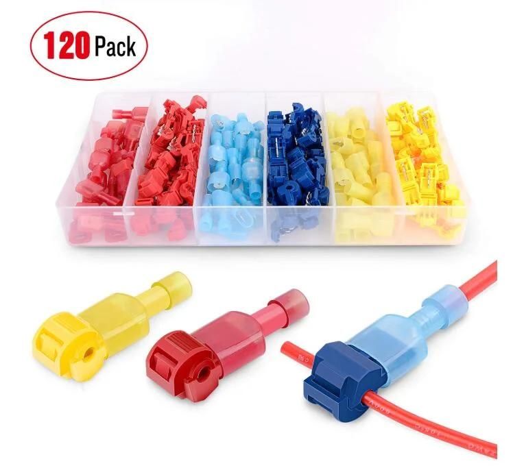 120 PCS/60 Pairs Quick Splice Wire Terminals T-Tap Self-Stripping