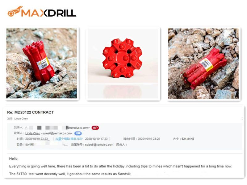 Maxdrill T51 Thread Button Bit for Opening Mining