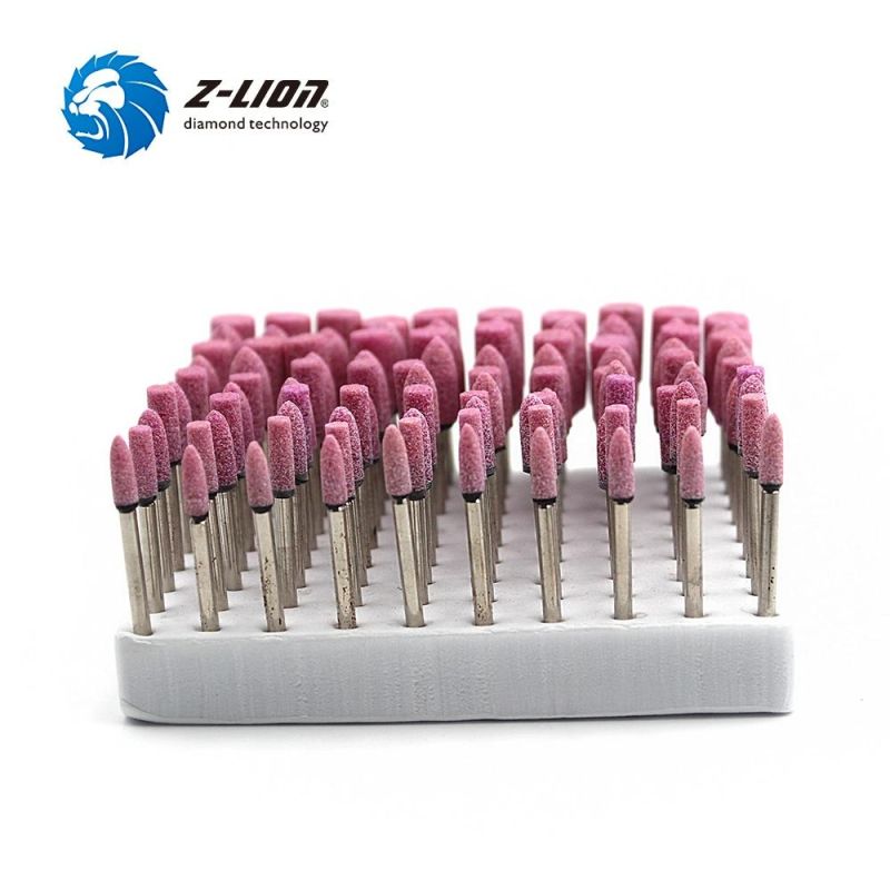 Z-Lion 100PC Mini Flint Ceramic Stone Corundum Polishing Rotary Tool Abrasive Grinding Head