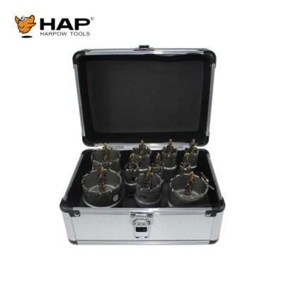 10PCS Carbide Metal Hole Saw Cutter Set for Stainless Steel Metal Drilling with Aluminum Case