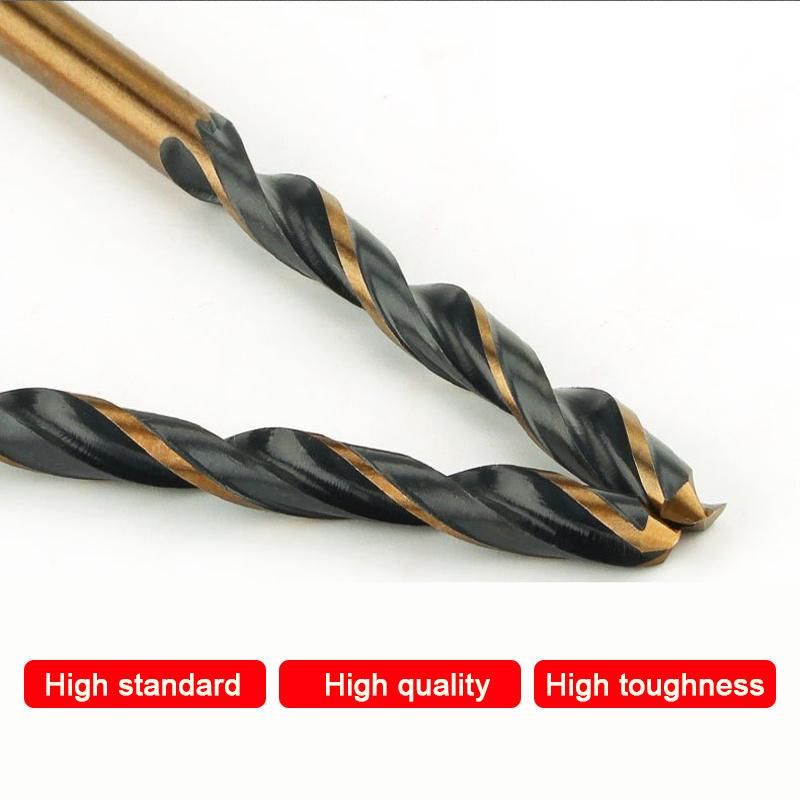 DIN338 Standard HSS 4341 Straight Shank Twist Drill Bit for Drilling Iron Aluminum Copper Metal Wood