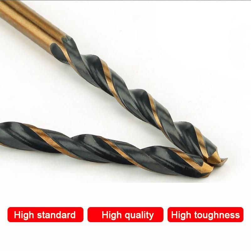 DIN338 Standard HSS 4341 Straight Shank Twist Drill Bit for Drilling Iron Aluminum Copper Metal Wood