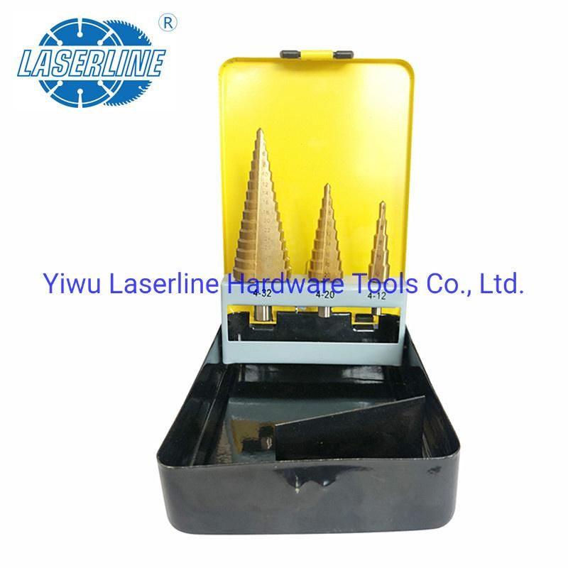 HSS Drill Bits 3PCS Straight Flute Cone Titanium Drill Bit