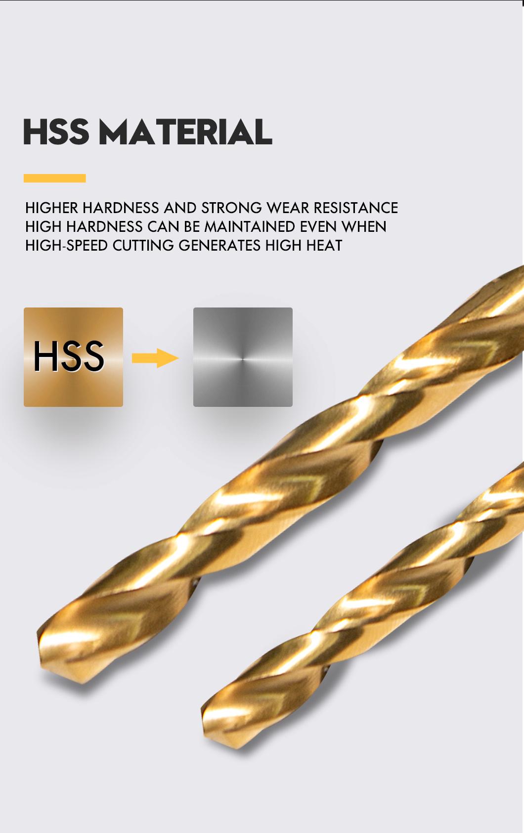 Pegatec HSS Shank Twist Drill Bits for Stainless Steel/Steel/Metal