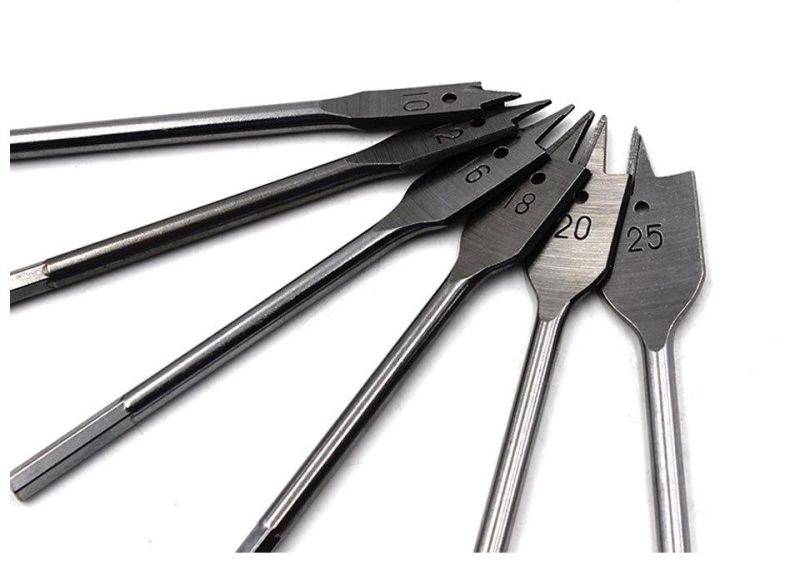 Z-Lion 6PCS 10-25mm Flat Drill Steel Drill Wood Working Flat Drill Set Spade Woodworking Tools Set
