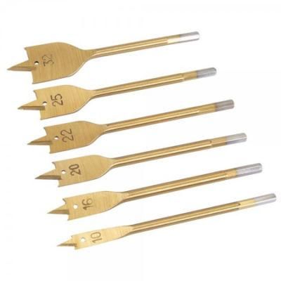 6PCS 10-25mm Flat Drill Bit High Carbon Steel Cutter Woodworking Wood Bits Titanium Coating