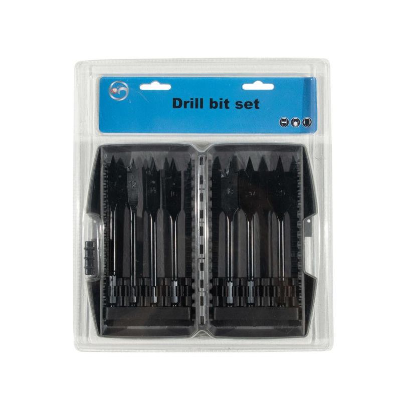 7PCS Plastic Box Blister Card Packing Wood Drill Bits Set