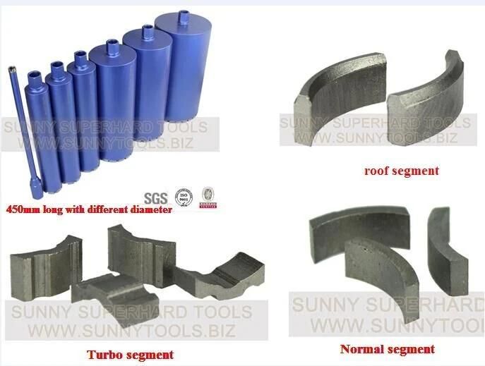 Diamond Core Drill Segment for Hole Saw Drilling