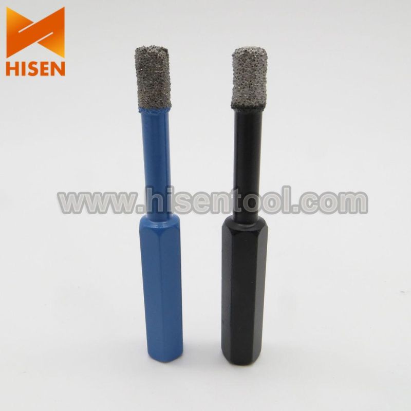 6mm Hexagon Vacuum Brazed Diamond Core Drill Bits for Porcelain Tile