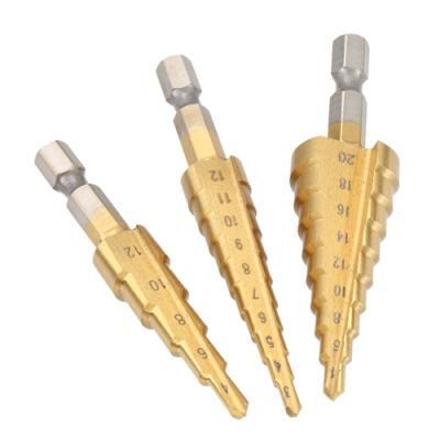 4-32mm HSS Hex Shank Titanium Coated Straight Flute Step Drill Bit