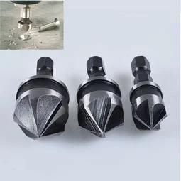 3PCS Hex Shank 5 Flute Wood Countersink Drill Bit Set for Wood Screw