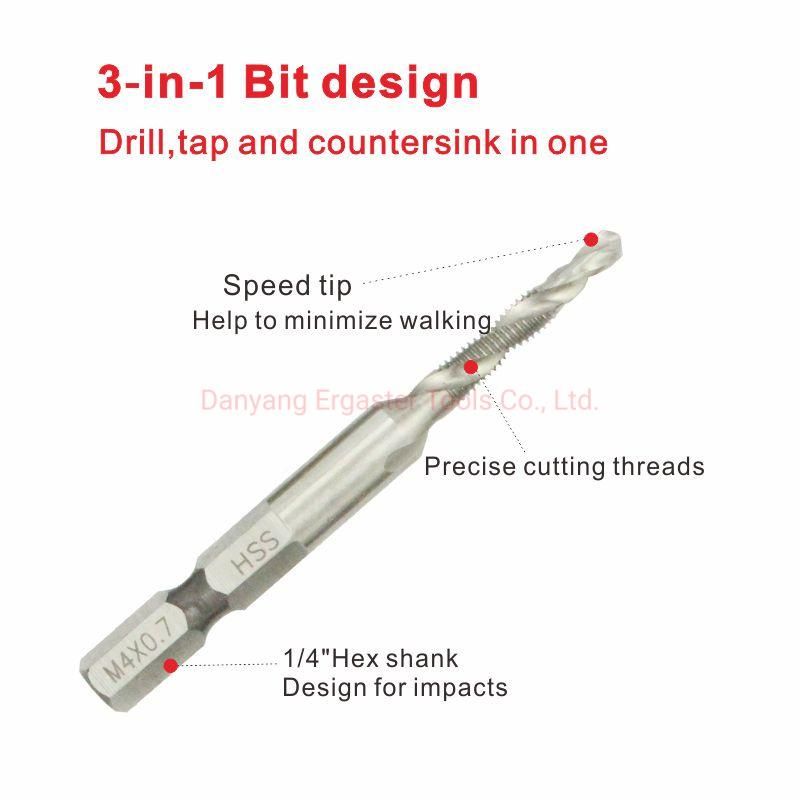 6PCS Titanium Combination Drill and Tap Set