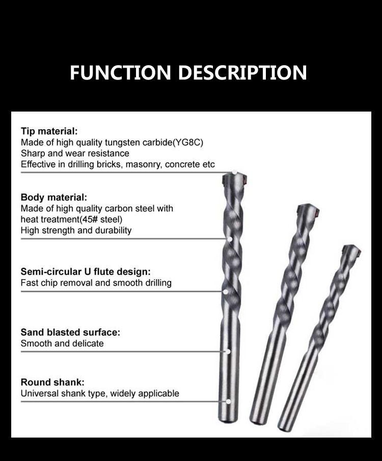 Vido 10*200mm SDS Masonry Drill Bit for Concrete, Brick, Wood