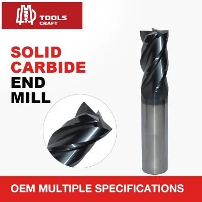 DIN844 4 Flutes Solid Carbide End Mill for Metal Stainless Steel Cast Iron Milling