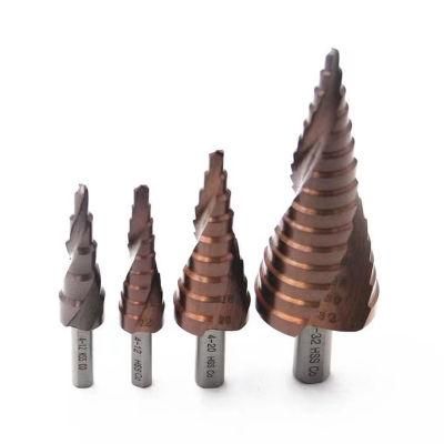 1/4 Inch Hex Shank M35 Cobalt 5% Spiral Flute Step Drill Bits for Metal Drilling