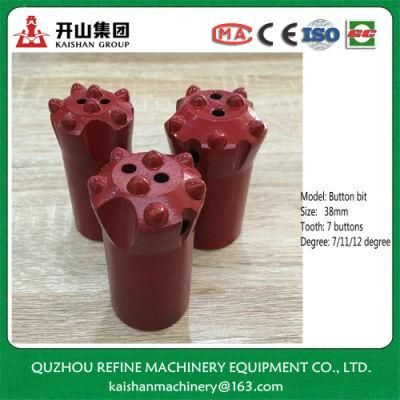 7 Tooth 38mm Taper Button Bit for B22 Drill Rod
