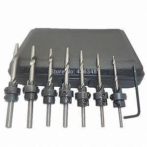 7 PCS Round Shank 4 Flute HSS Wood Countersink Drill Bit Set for Wood Screw