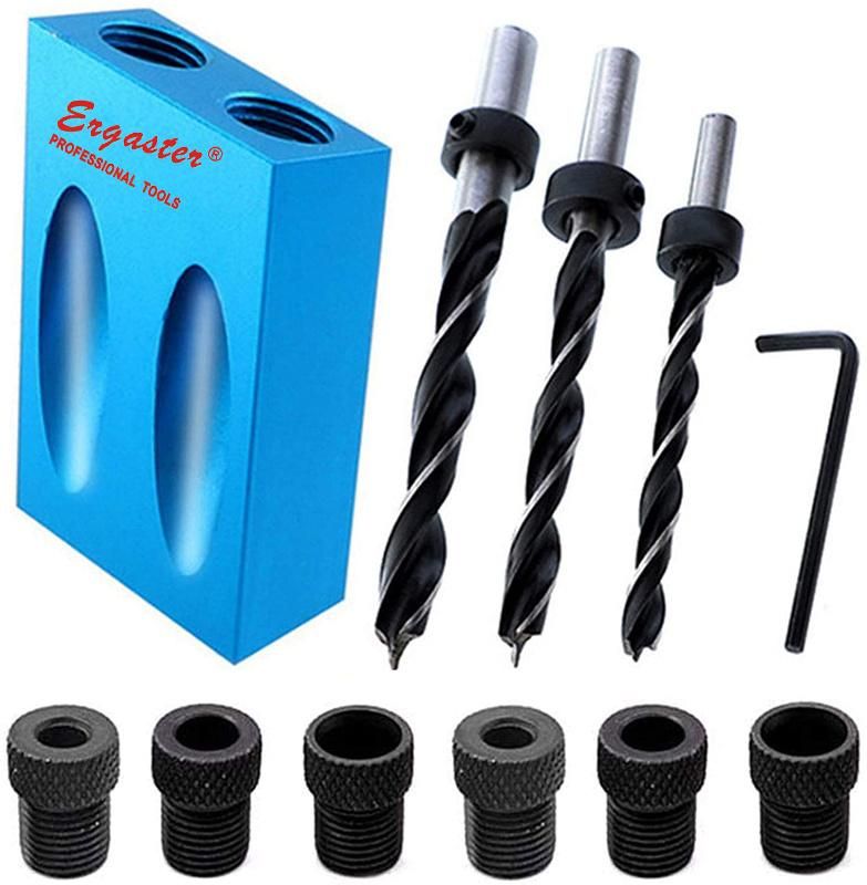 14PCS Dual Pocket Hole Woodwork Oblique Guides with 6/8/10mm Drive