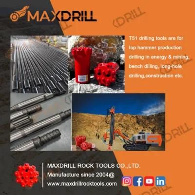 Maxdrill Hard Rock Drilling Tools T51 102mm Button Bit
