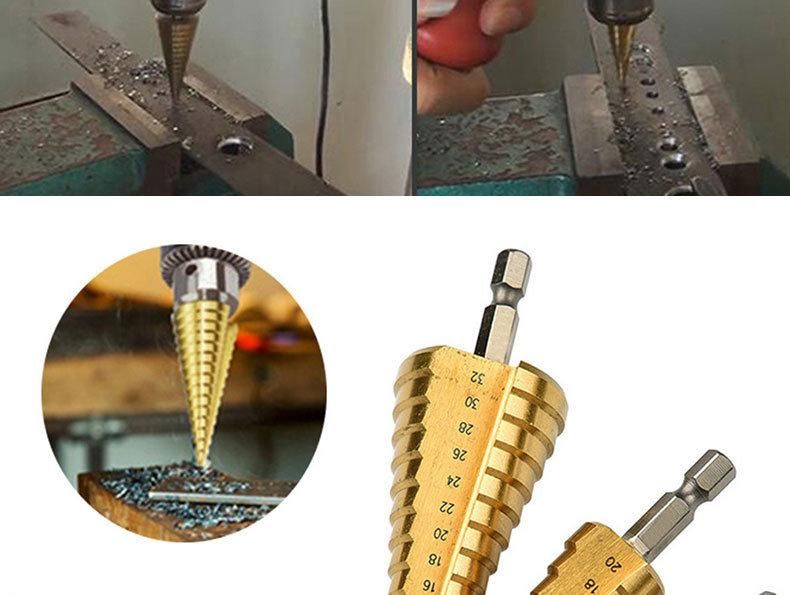 Tin-Coated HSS Step Drill Bits with Flat Surface (SED-SDFT)