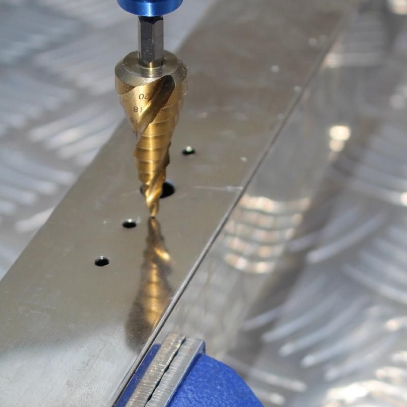 1/4 Inch Hex Shank Cobalt Spiral Flute Step Drill Bit Hole Cutter for Metal Drilling