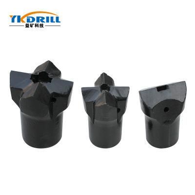 Borehole Drilling Rig Machine Partstop Hammer Drill Bit 48mm 50mm 7degree Taper Cross Button Bit for Mining