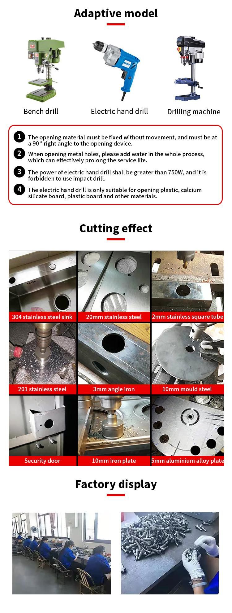 Pilihu Tct Hole Saw Cutter Drill Bit with Titanium-Plated Pilot Drill Bit